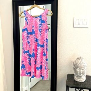Lilly Pulitzer Pink Pineapple Dress with Crisscross Back, EUC